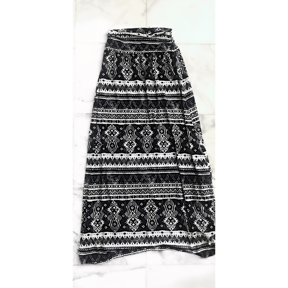 Tribal Print Maxi Skirt
